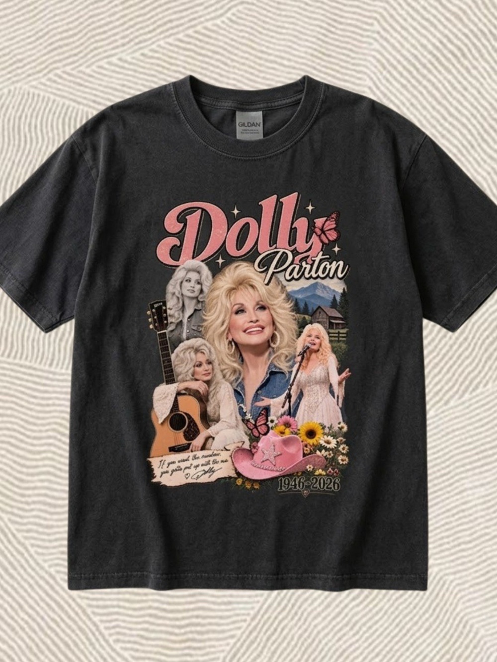 Gildan Black Dolly Parton Graphic Tee